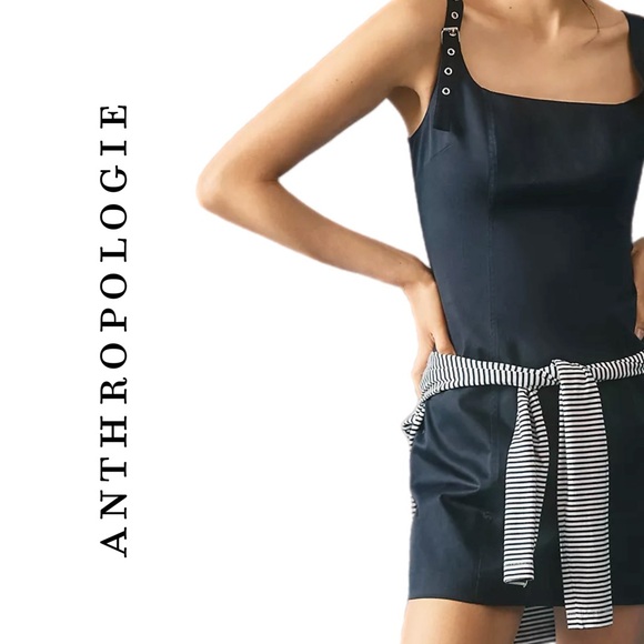 Anthropologie Maeve Belted Shoulder Strap Mini Dress XL - Picture 6 of 6